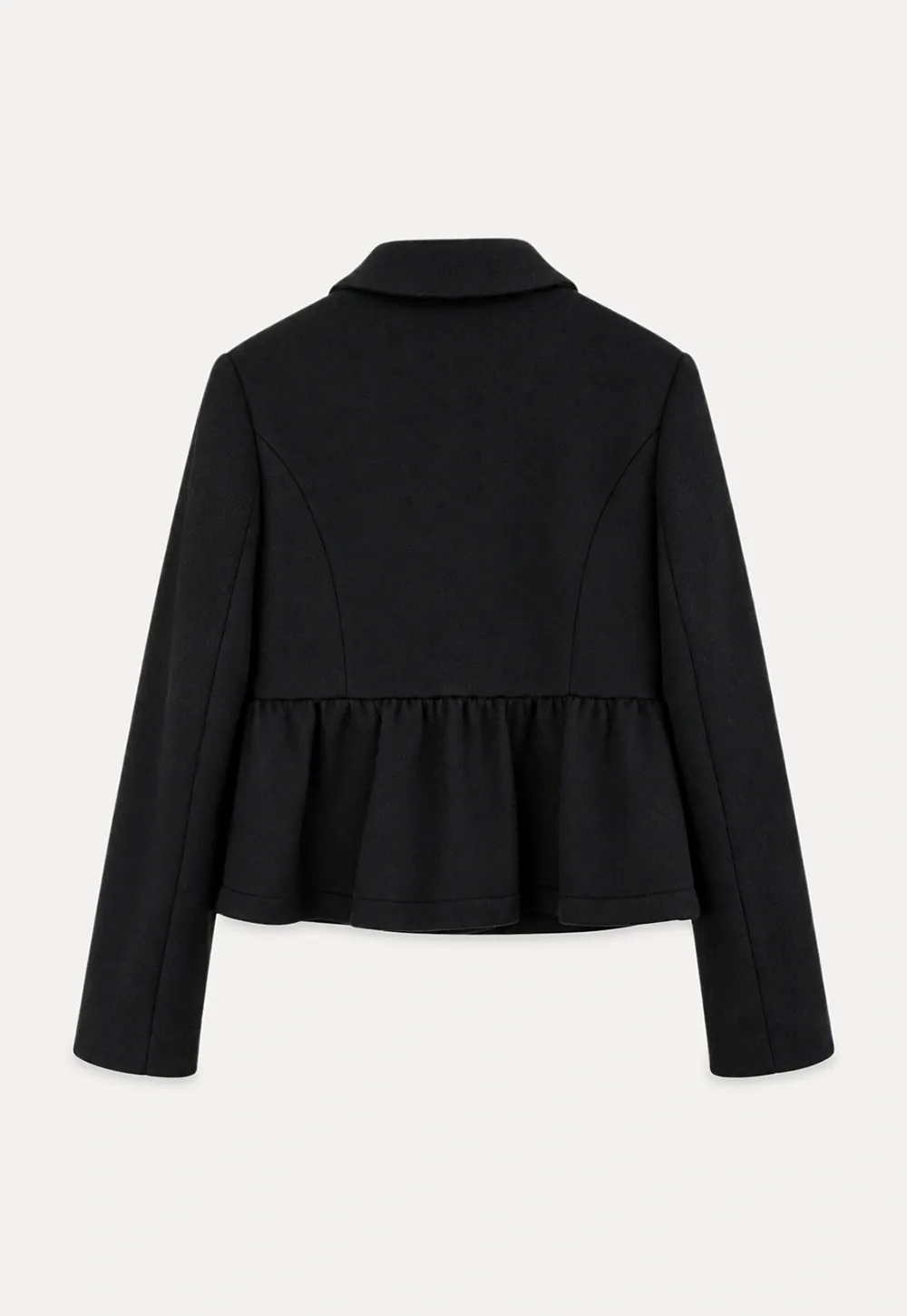 Peplum Hem Single Breasted Short Jacket