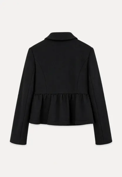 Peplum Hem Single Breasted Short Jacket