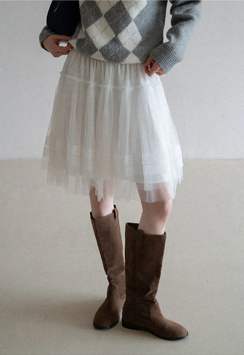fluffy layered tulle skirt with elastic waistband