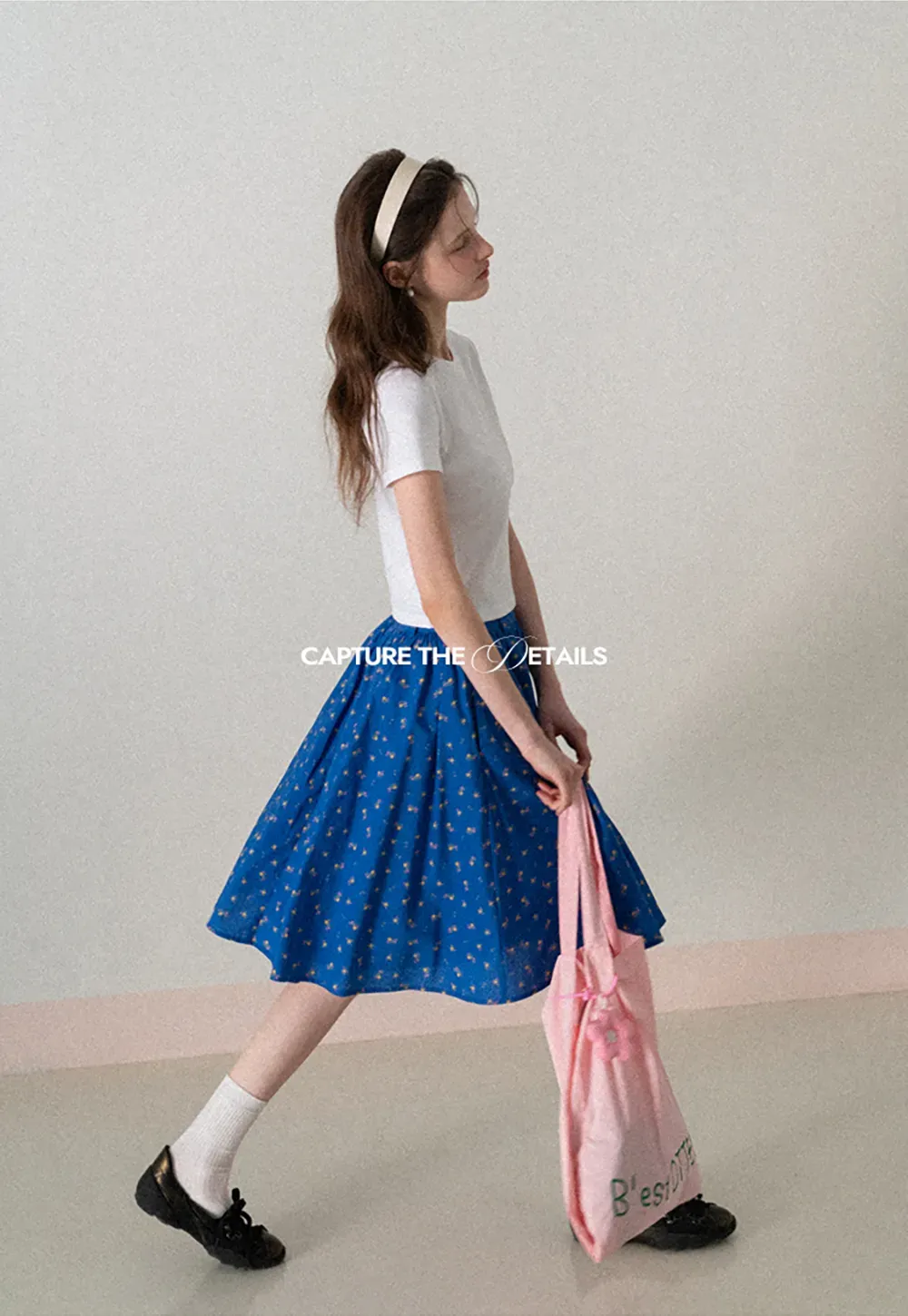 Short Sleeve Crew Neck T Shirt with Sheer Scarf Detail