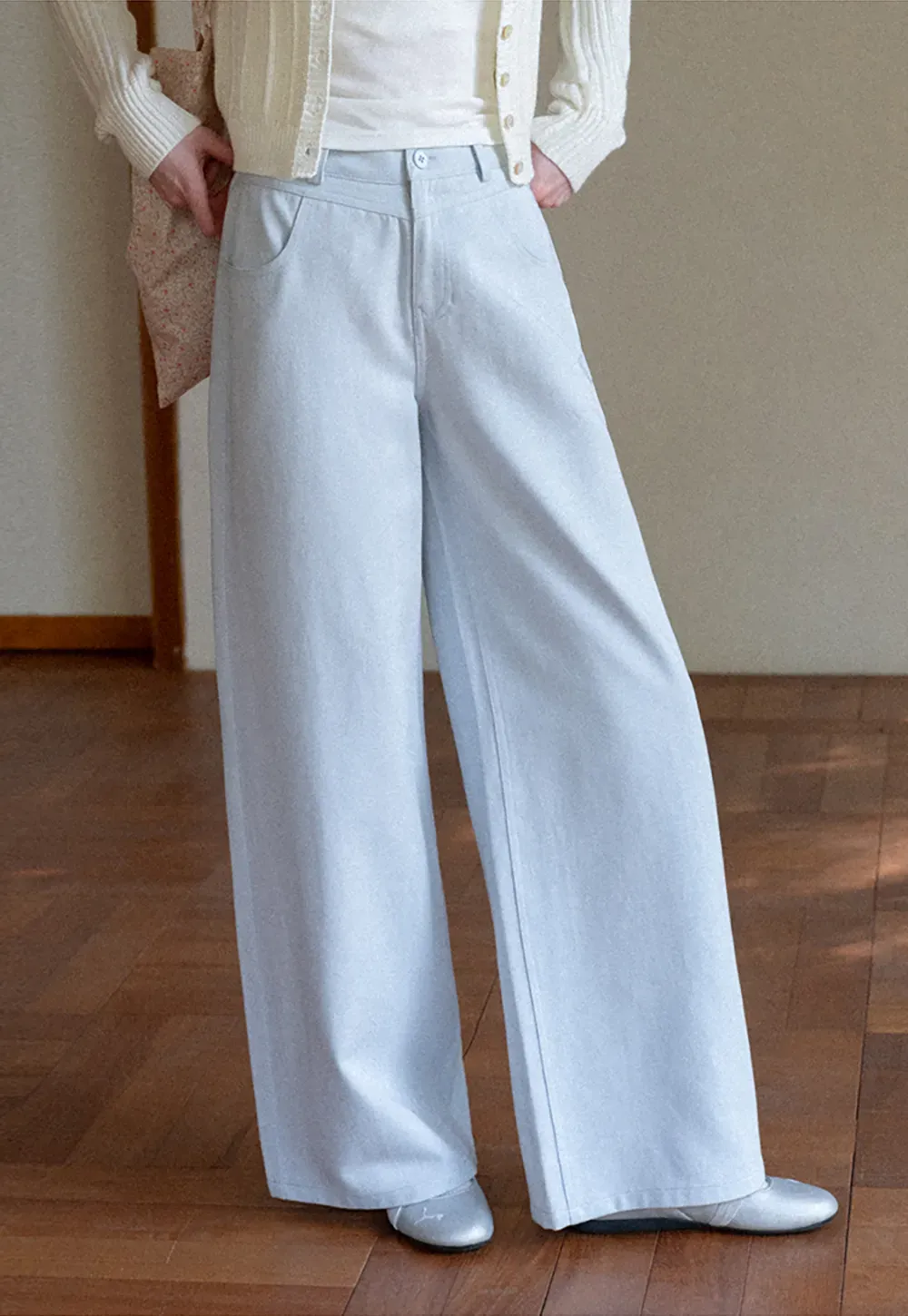 Wide Leg Casual Pants with Front Pockets