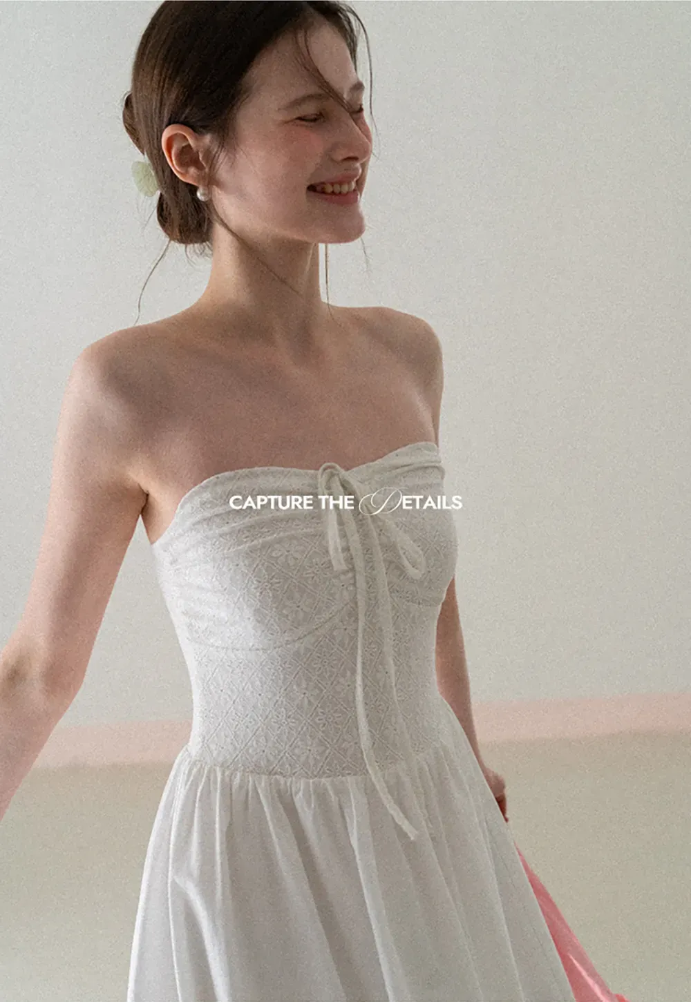 Strapless Maxi Dress with Front Bow Detail