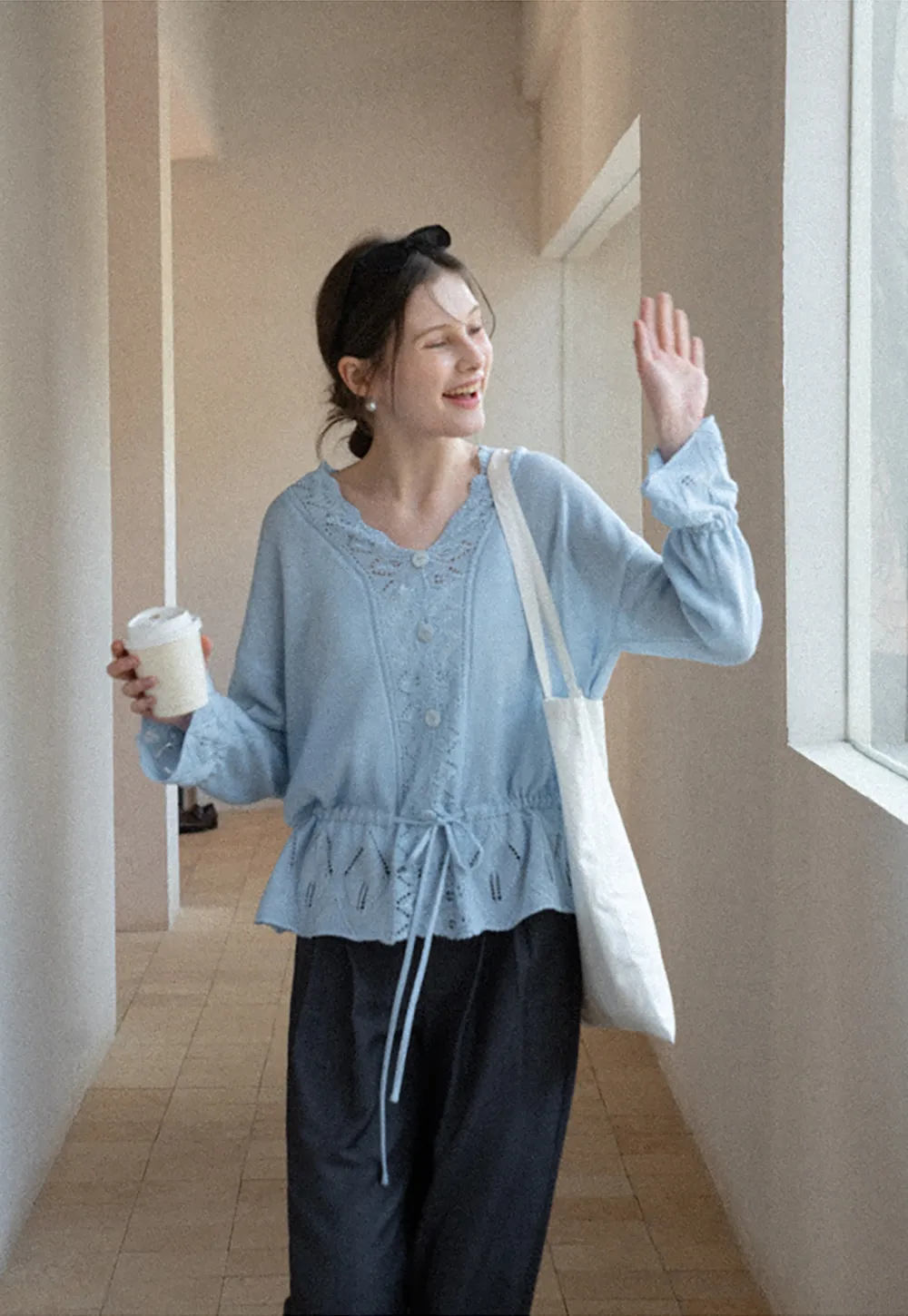 Wide Leg Pleated Casual Pants