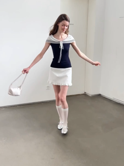 Ruffled Hem Mini Skirt