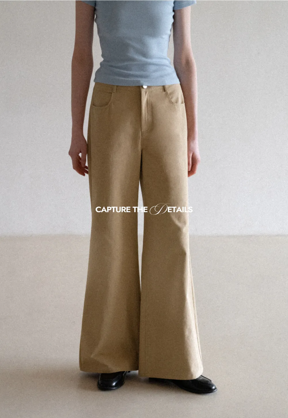 Wide Leg Casual Pants with Back Pockets