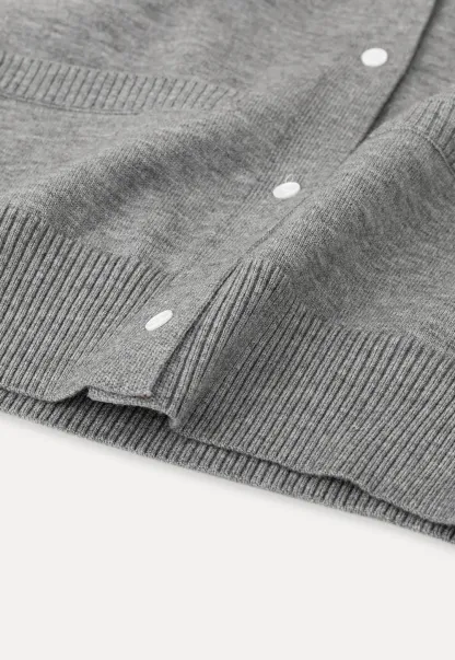 Knitted Vest with Button Closure and Embroidery