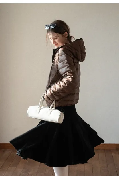 Velvet Pleated Mini Skirt