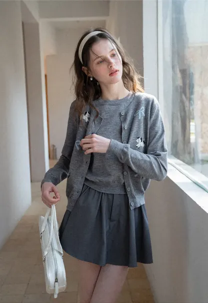 Pleated A-line Mini Skirt with Waistband