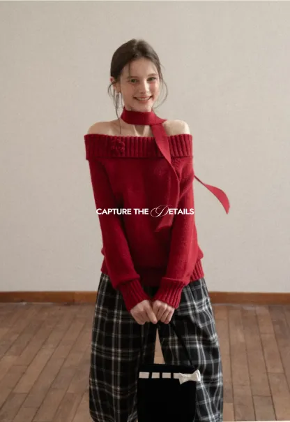 Plaid Wide Leg Pants Culottes Women's Trousers