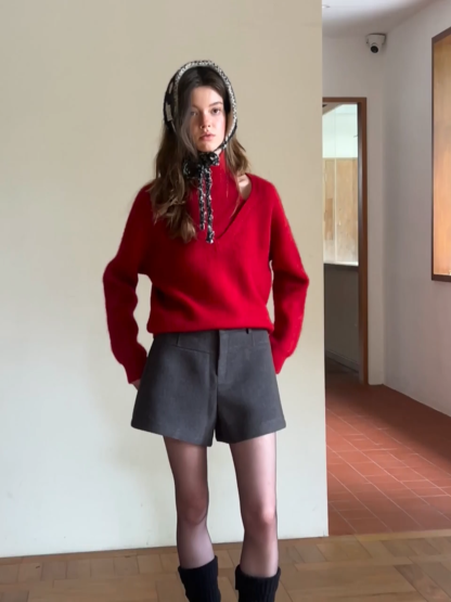 Versatile Warm Polka Dot Tie Neck Ear Muff Scarf