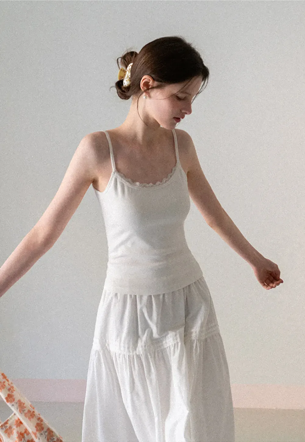 Lace Trimmed Sleeveless Camisole Top