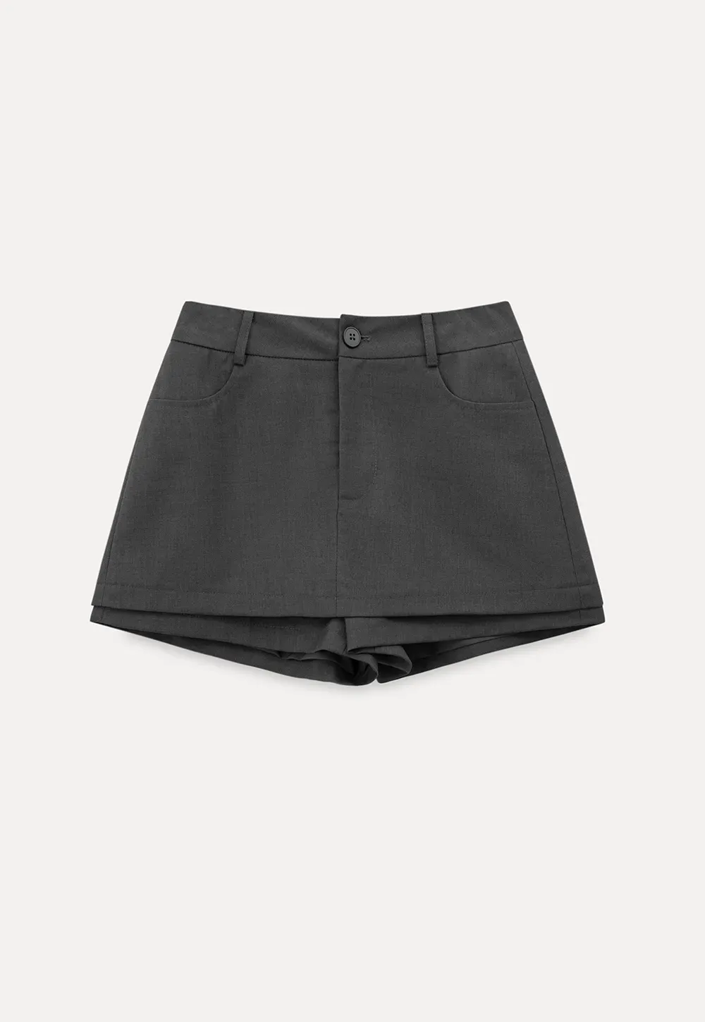 High waist tailored shorts with lace trim