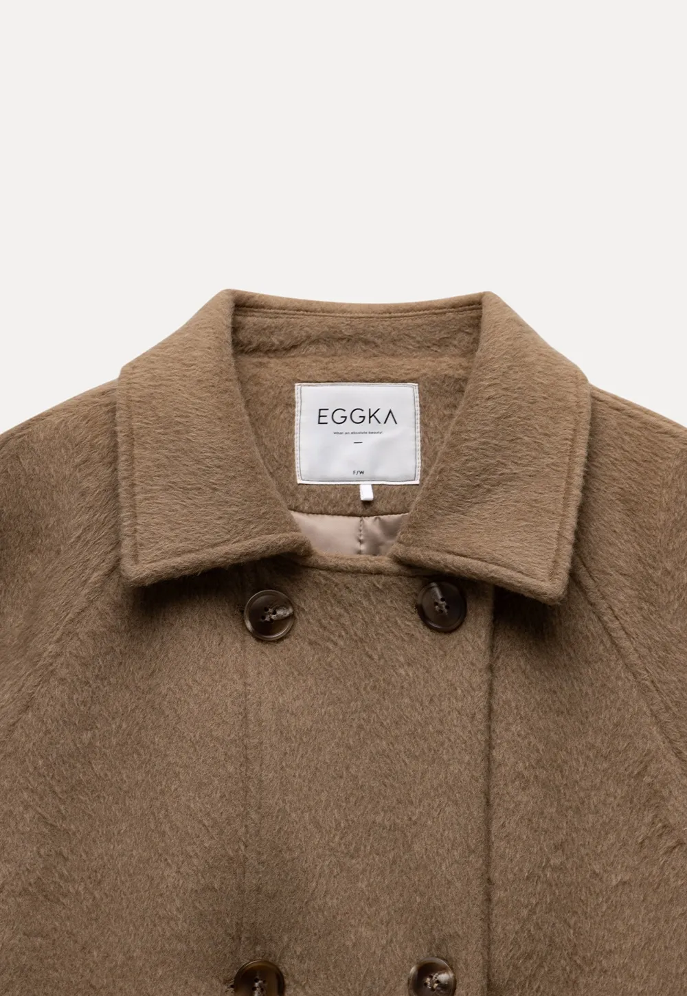 Elegant Double-Breasted Trench Style Wool Coat