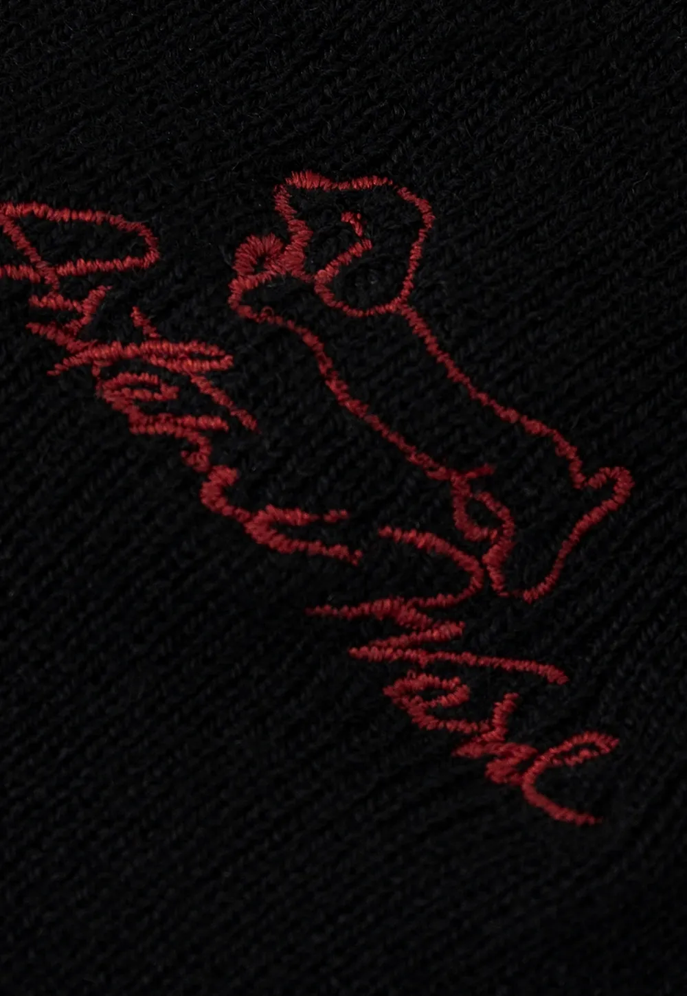 Embroidered Round Neck Wool Knit Top