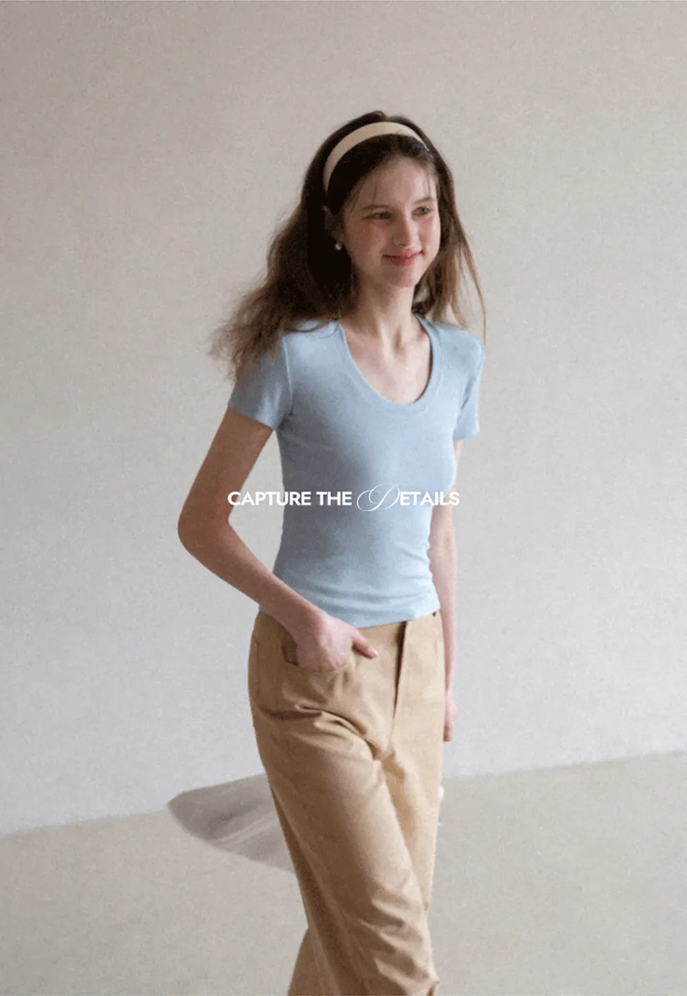 Short Sleeve Crop Top with Back Buttons