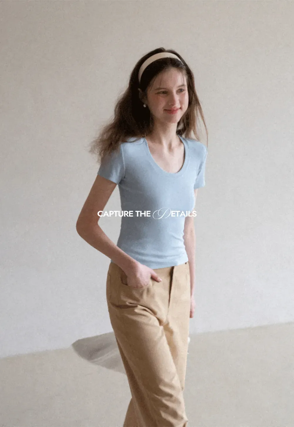 Short Sleeve Crop Top with Back Buttons