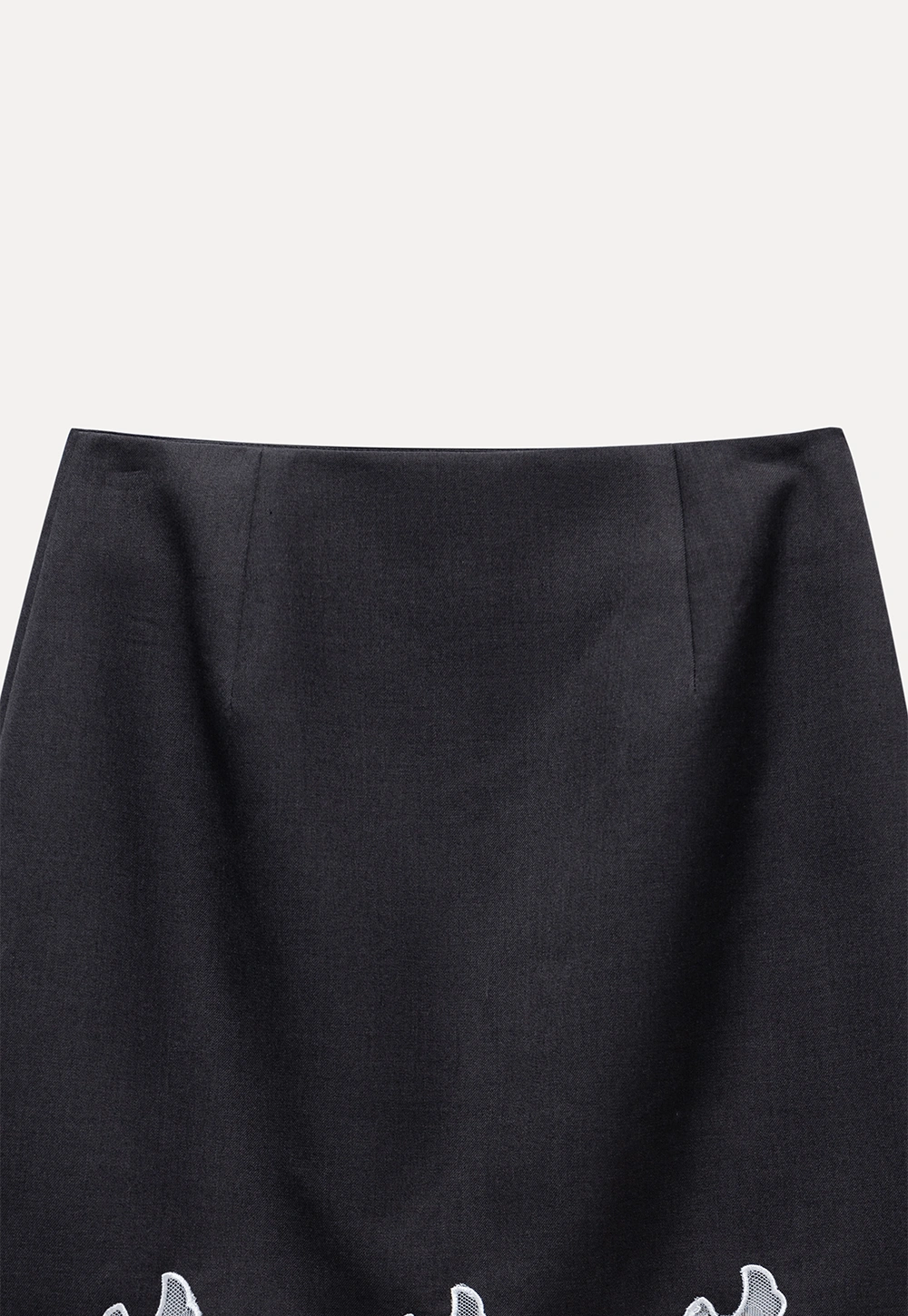 Scalloped Lace-Trim Mini Skirt