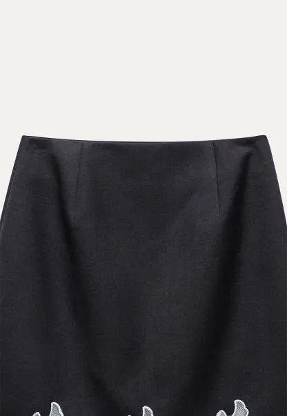 Scalloped Lace-Trim Mini Skirt