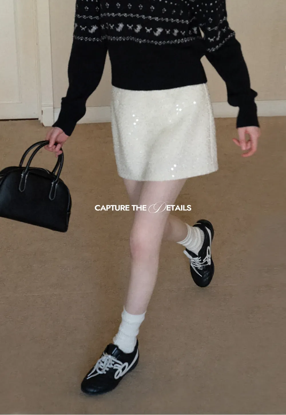 sparkling sequin mini skirt with flared hem