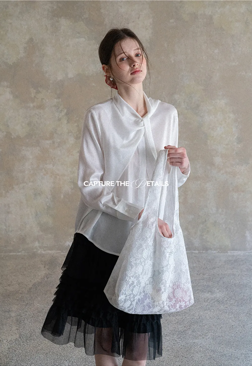 Tiered Ruffled Sheer Skirt with Drawstring Waist