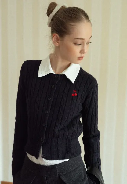 Cozy Button-Up Cable Knit Cardigan