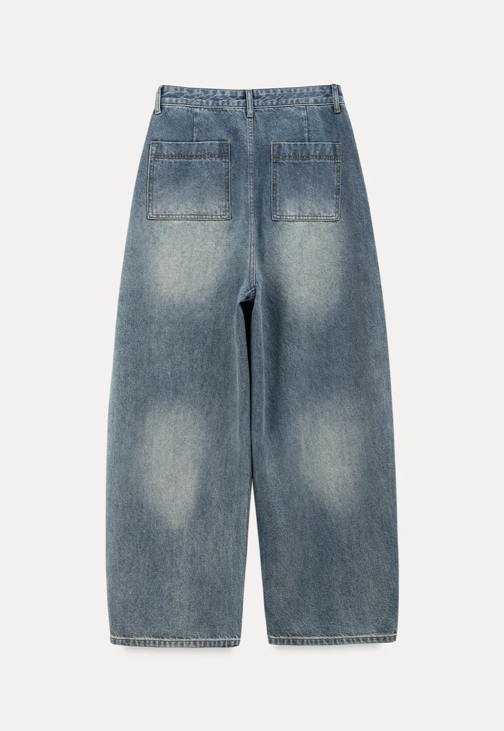 wide leg denim jeans with high waist design