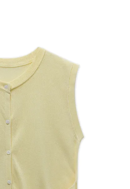 Women's Sleeveless Knit Top with Waist Tie