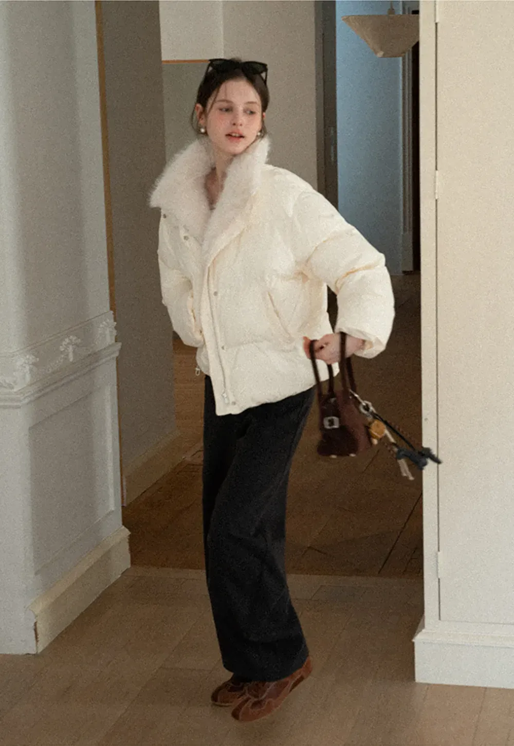 Fur Collar Puffy Short Jacket