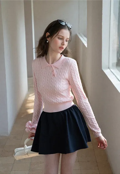 Pleated A-line Mini Skirt with Waistband