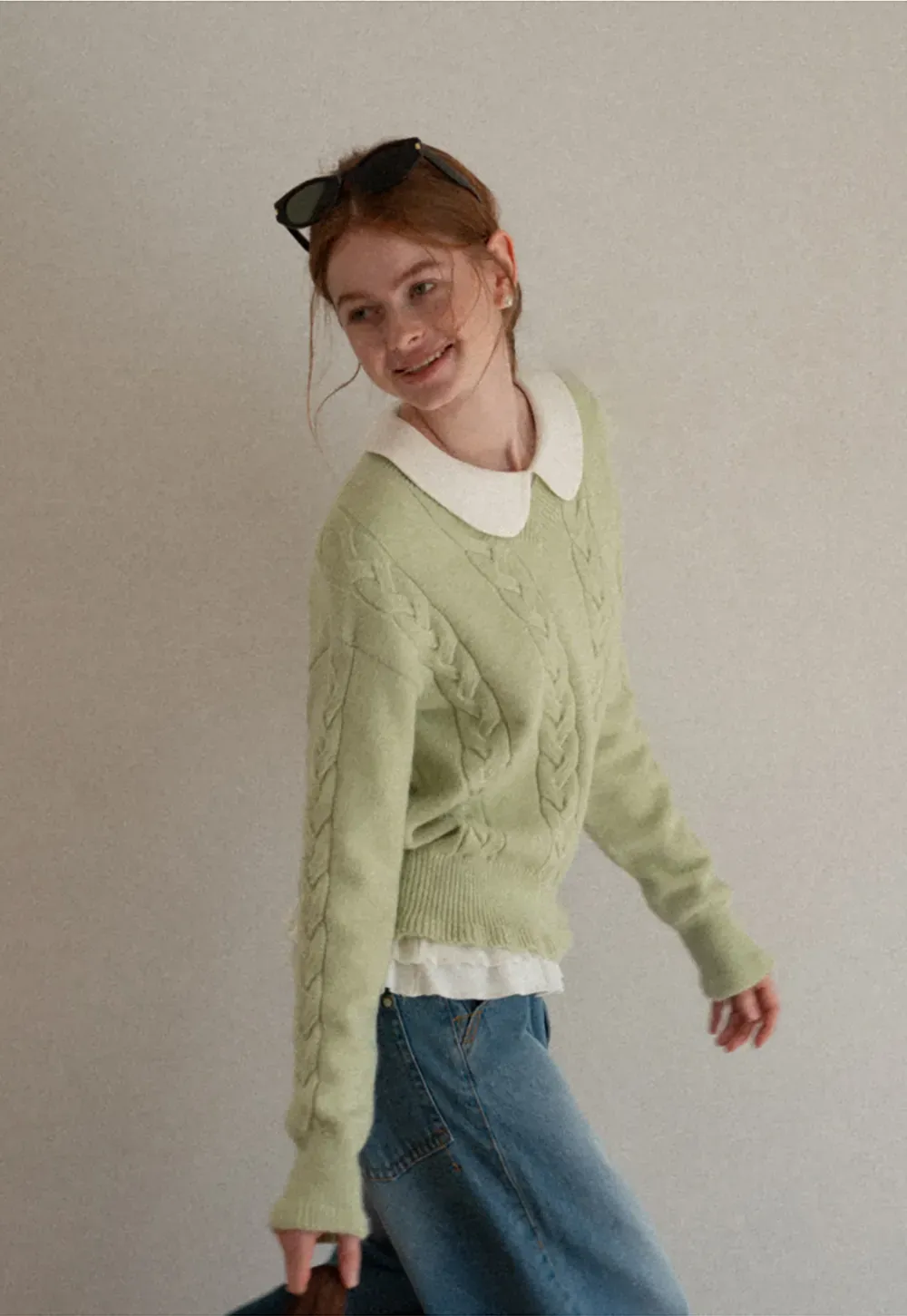 Women's Knit Sweater Round Neck Long Sleeve Casual Wear