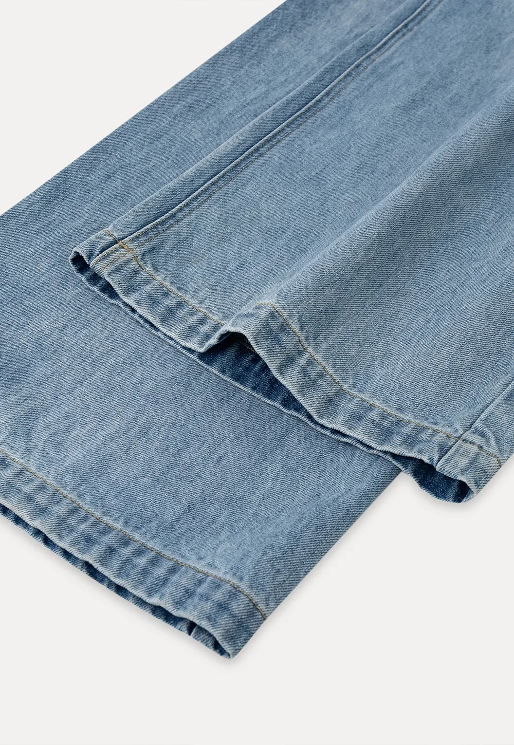 Wide leg high waist denim jeans with belt