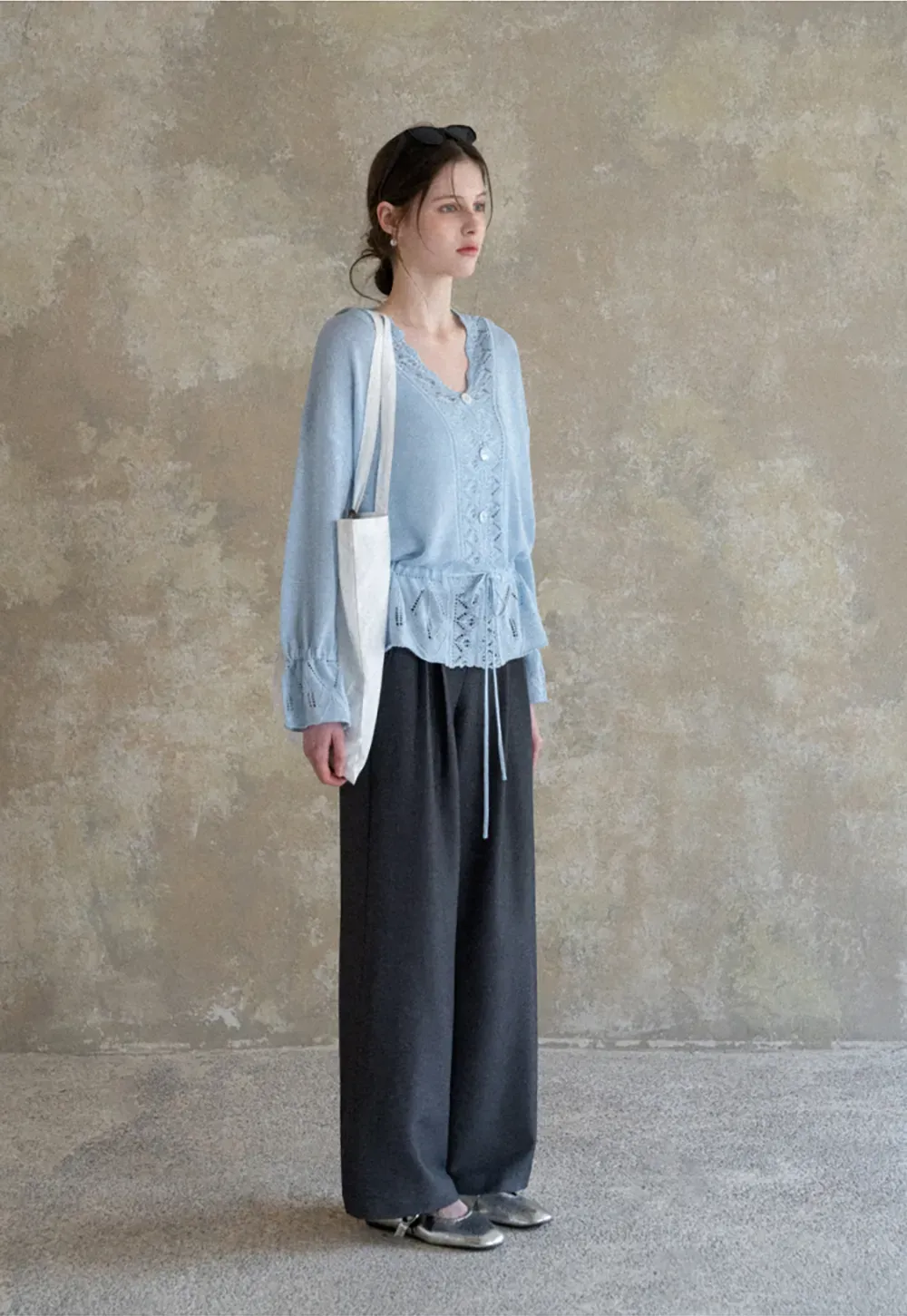 Wide Leg Pleated Casual Pants