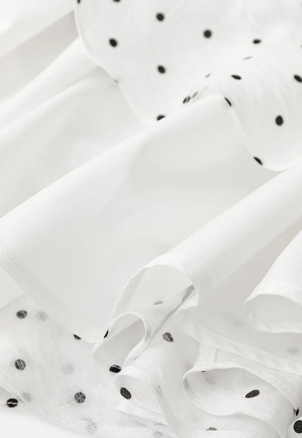 Polka dot pleated skirt with elastic waistband