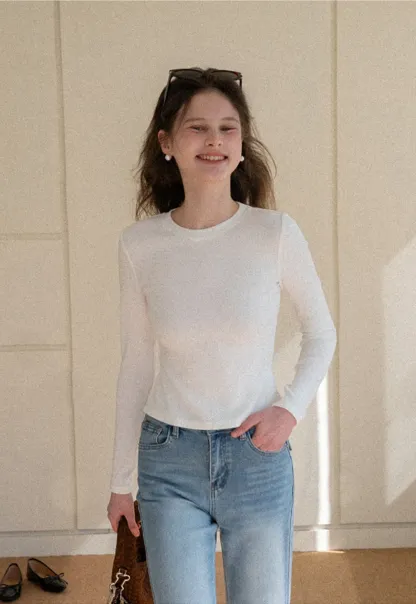 Elegant Long Sleeve Top with Neck Tie Detail