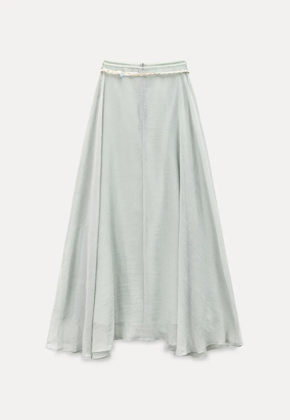 Flowy Maxi Skirt with Lace Trim and Drawstring Waist