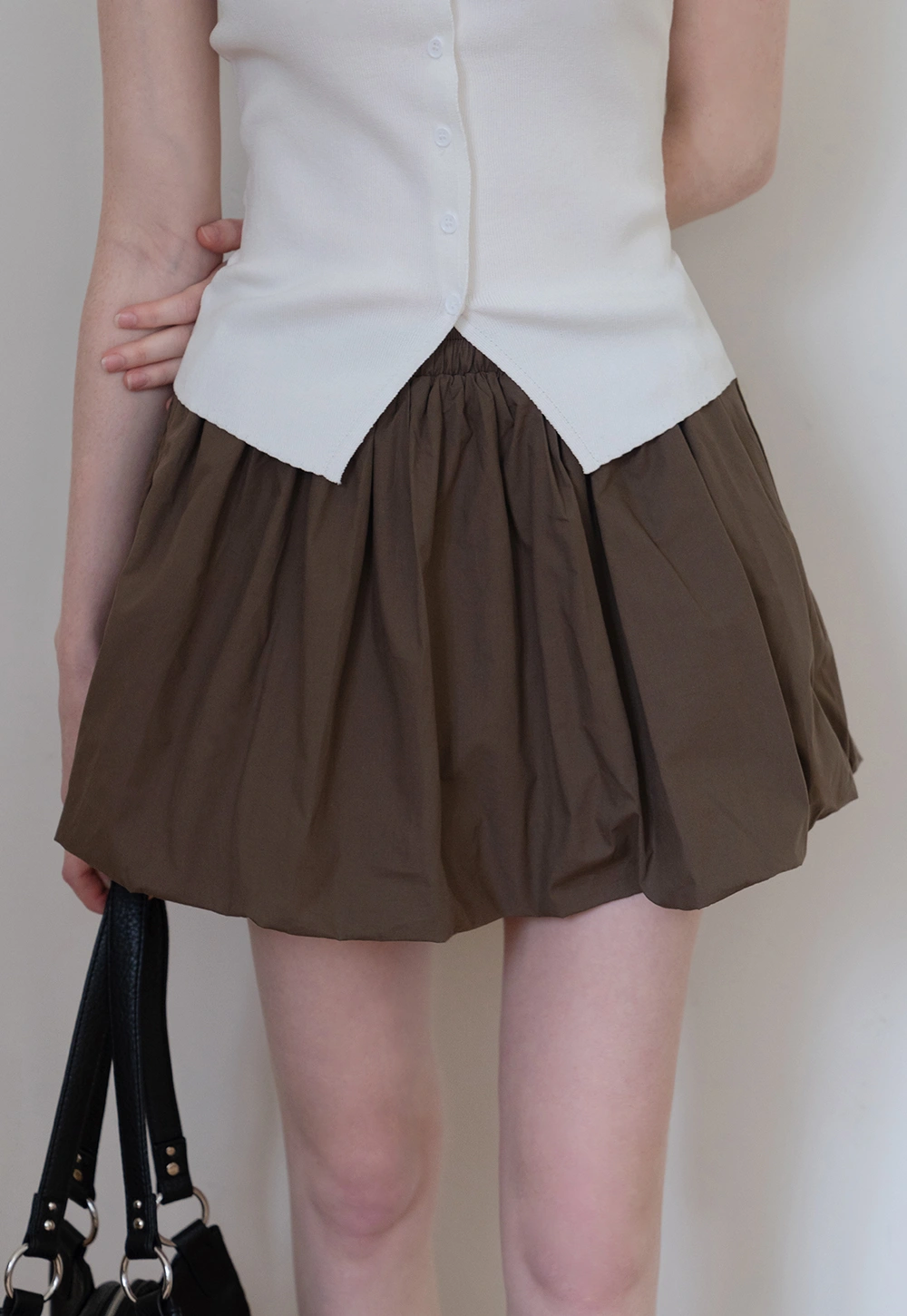 Drawstring Balloon Mini Skirt