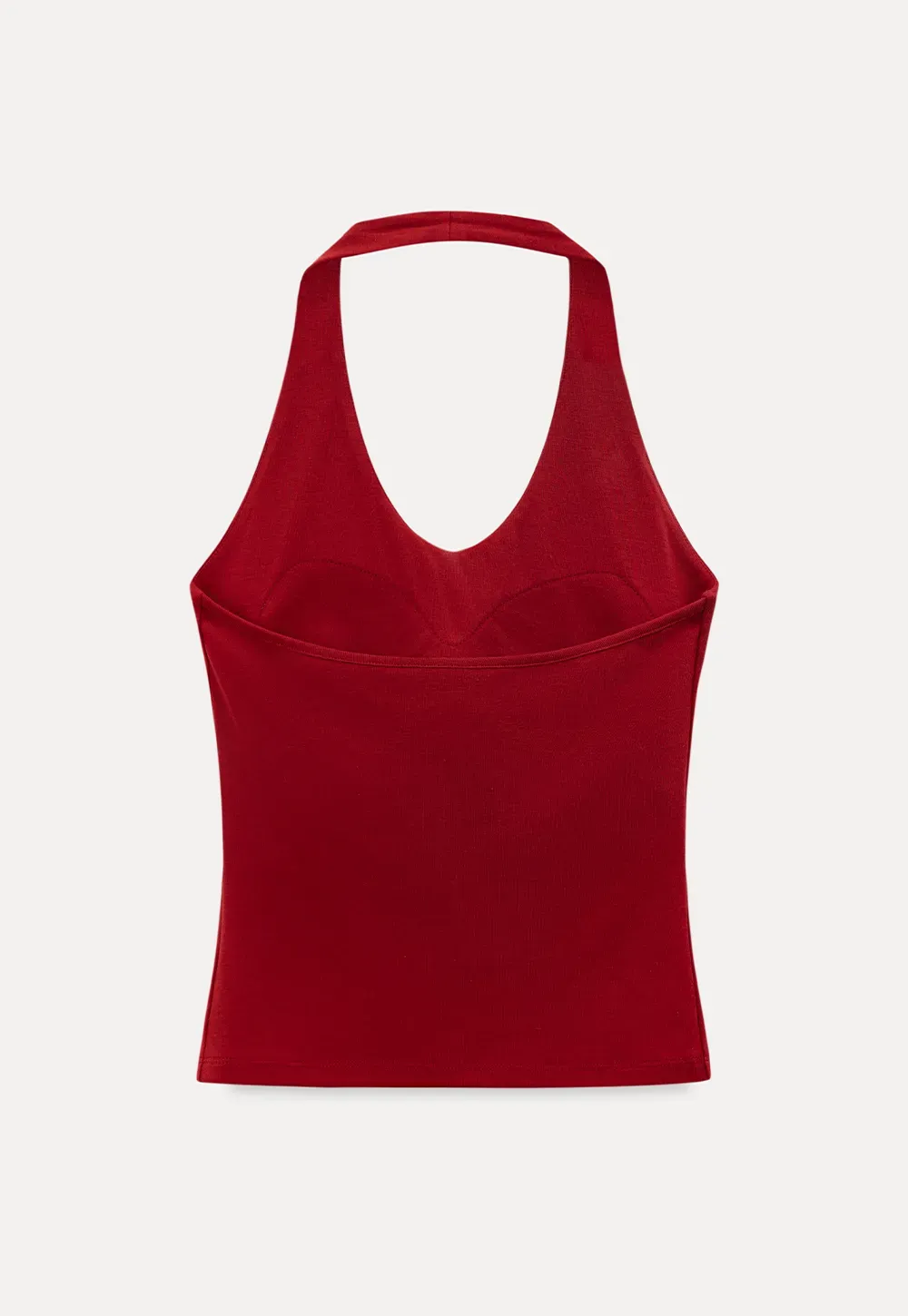 V neck halter tank top with fitted silhouette