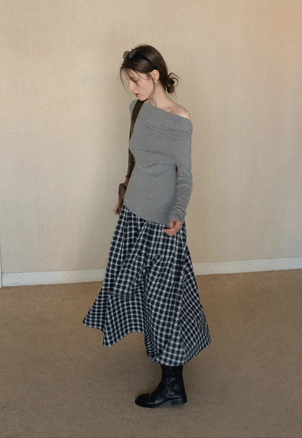 Elegant Off Shoulder Knit Top with Asymmetrical Design