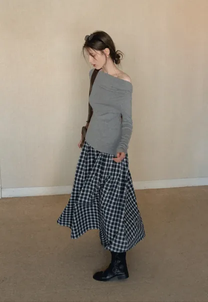 Elegant Off Shoulder Knit Top with Asymmetrical Design