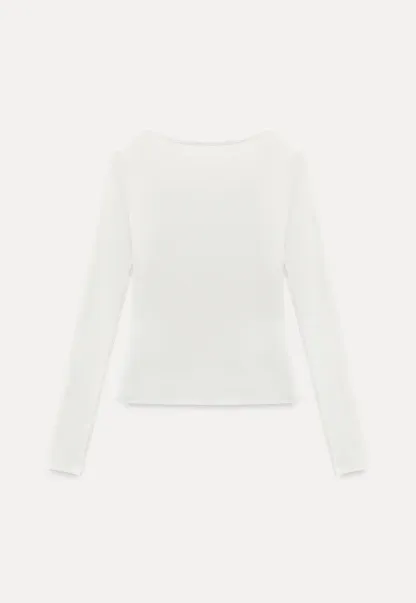 Long sleeve henley top with front buttons