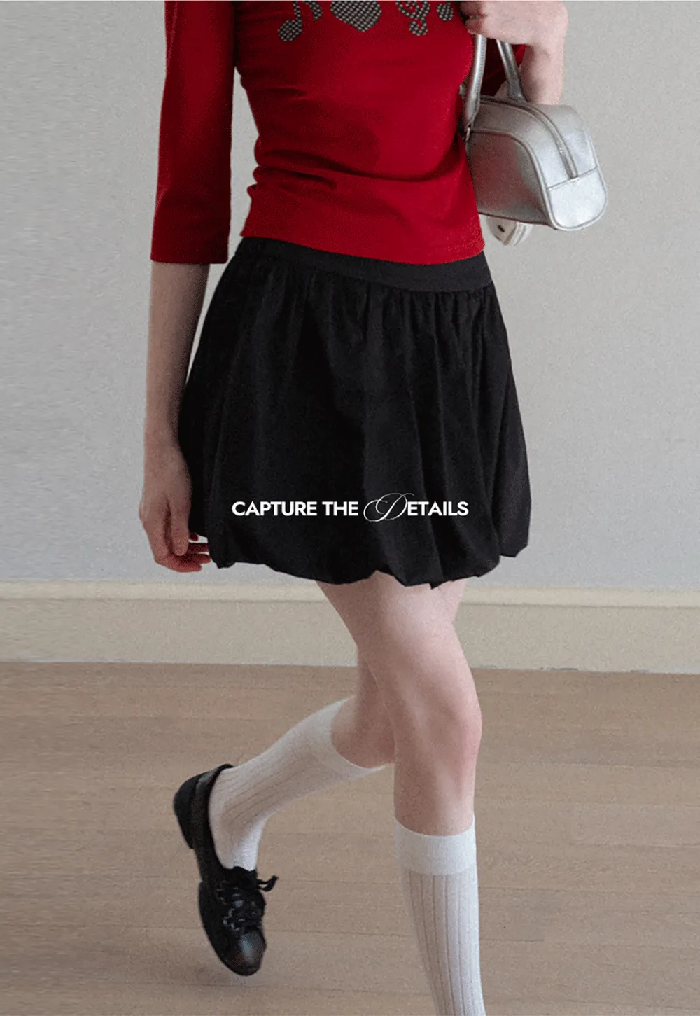 Pleated A-line Skirt with Elastic Waistband