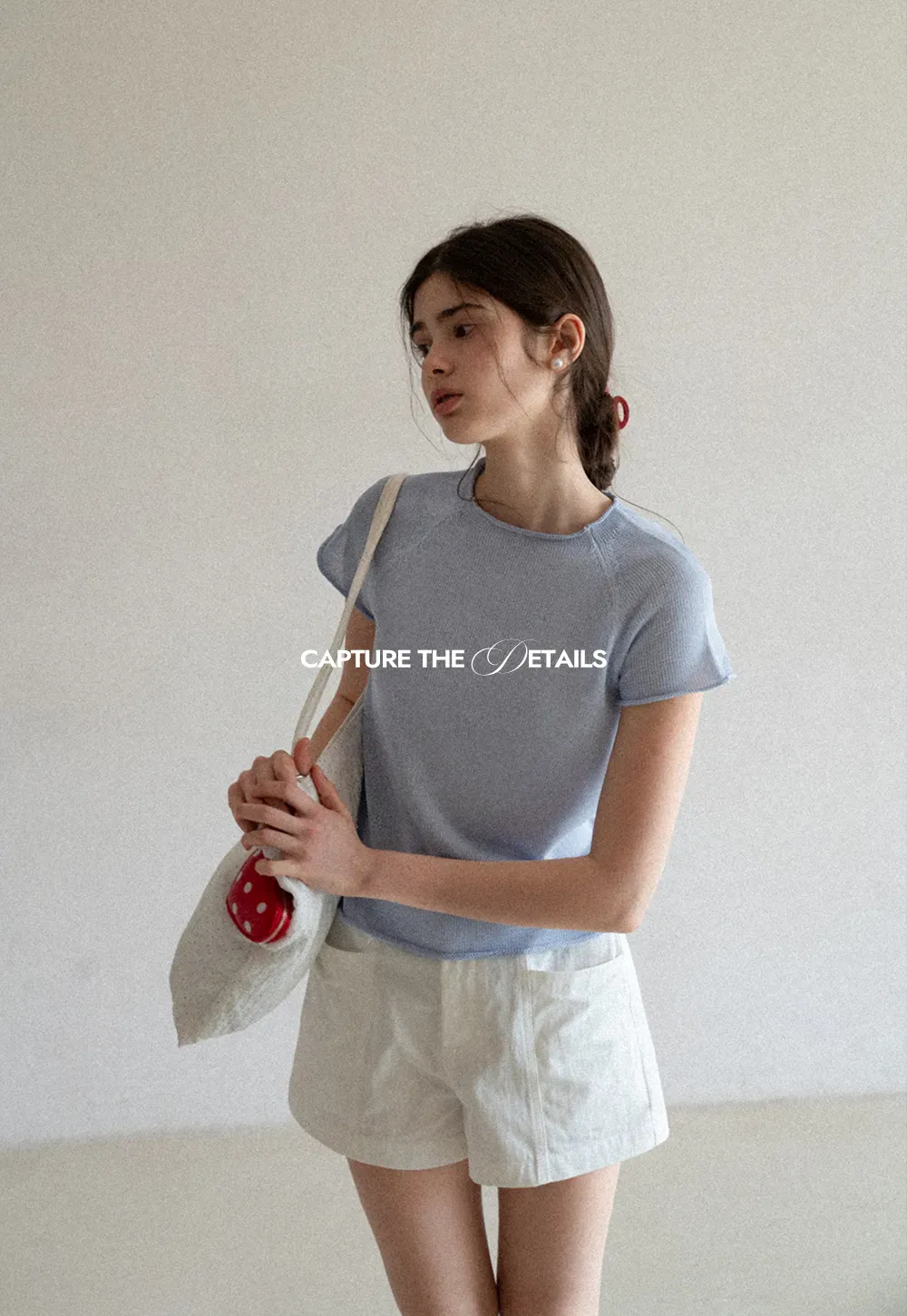 Short Sleeve Ribbed Knit Top with Raglan Sleeves