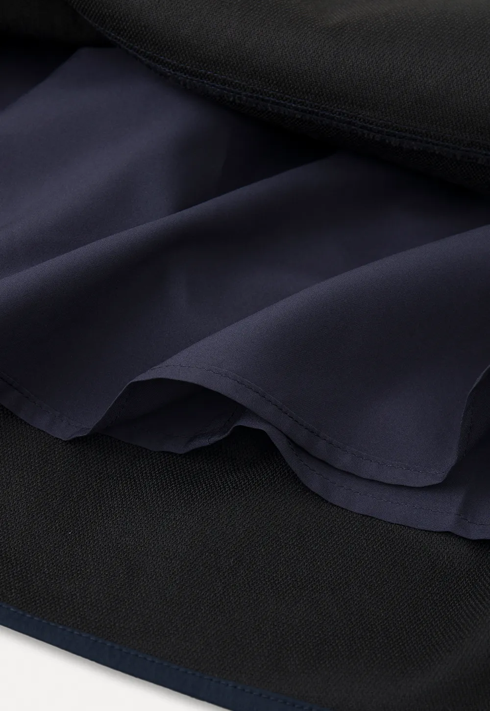 A-line skirt with drawstring waist and layered hem