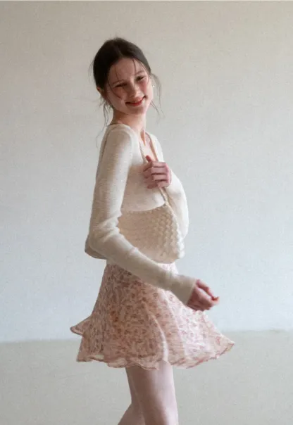 Lightweight Ribbed Knit Cardigan with Open Front