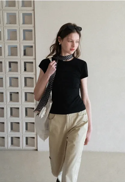 Slim Fit Short Sleeve Crew Neck T Shirt