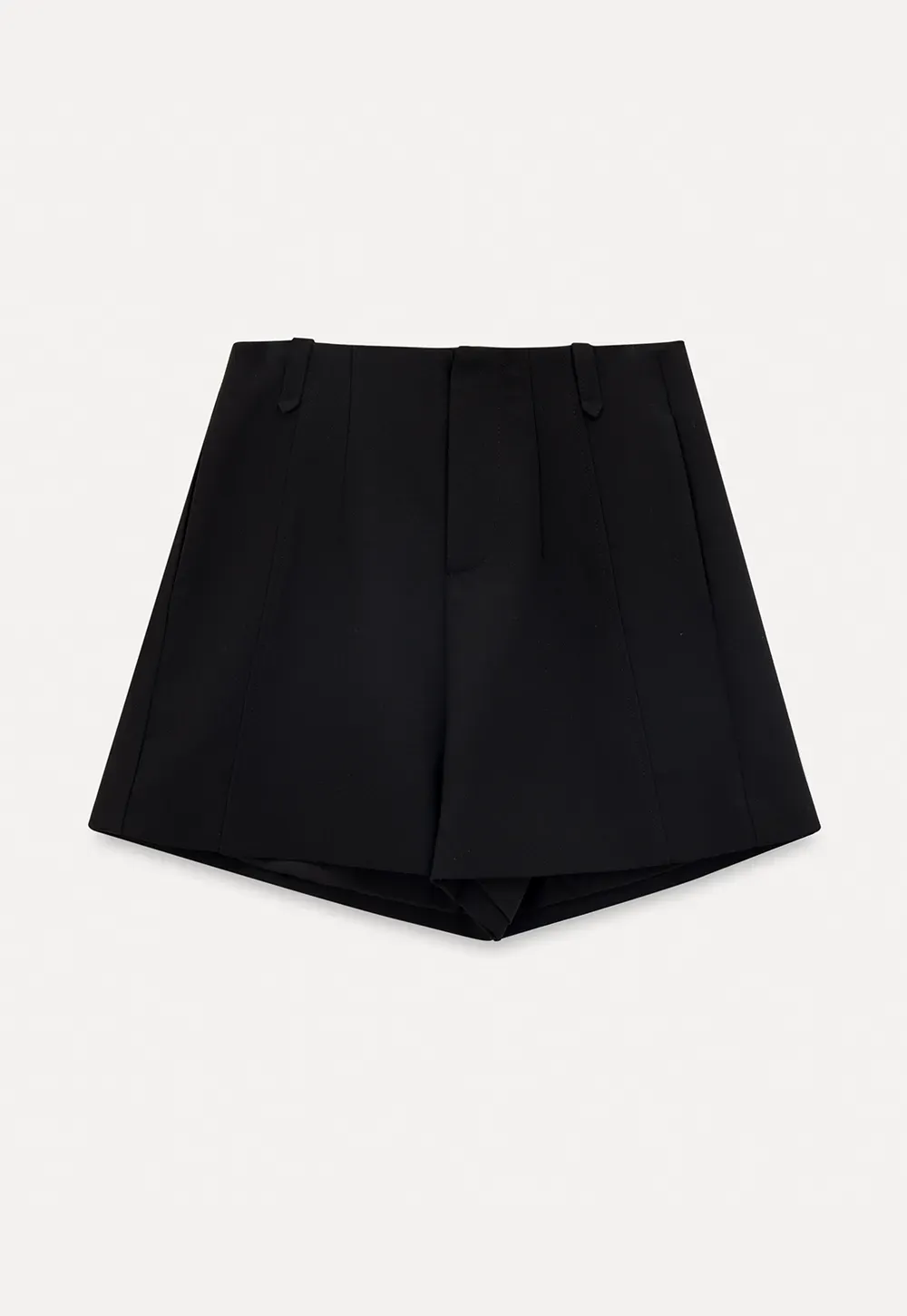 High waist pleated shorts with flared hem
