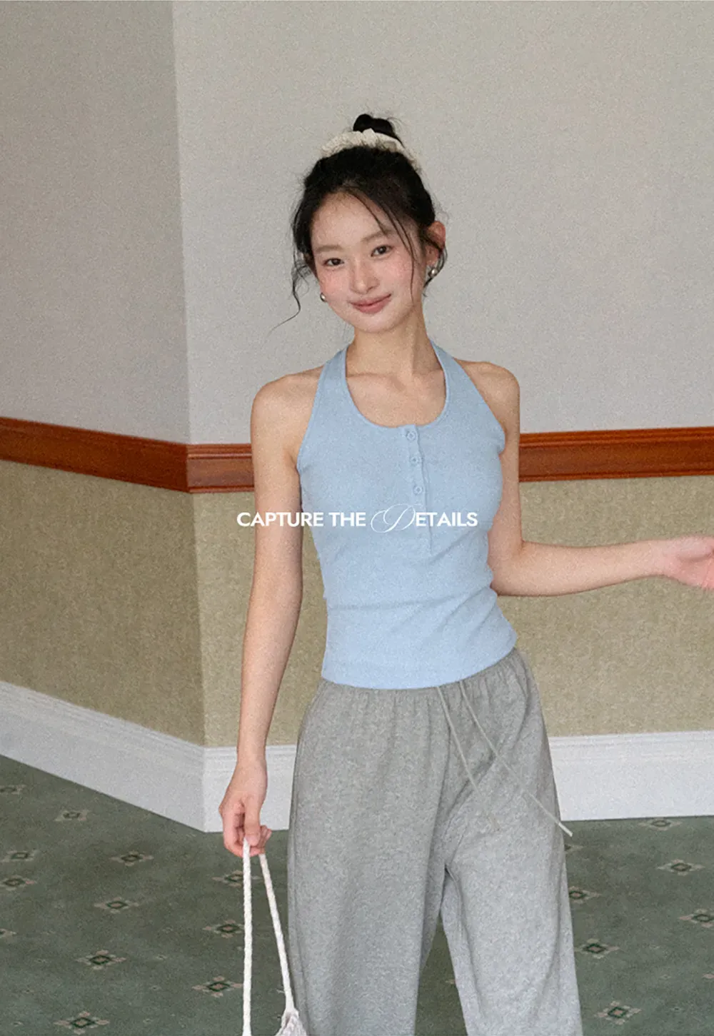 Wide Leg Drawstring Waist Casual Pants