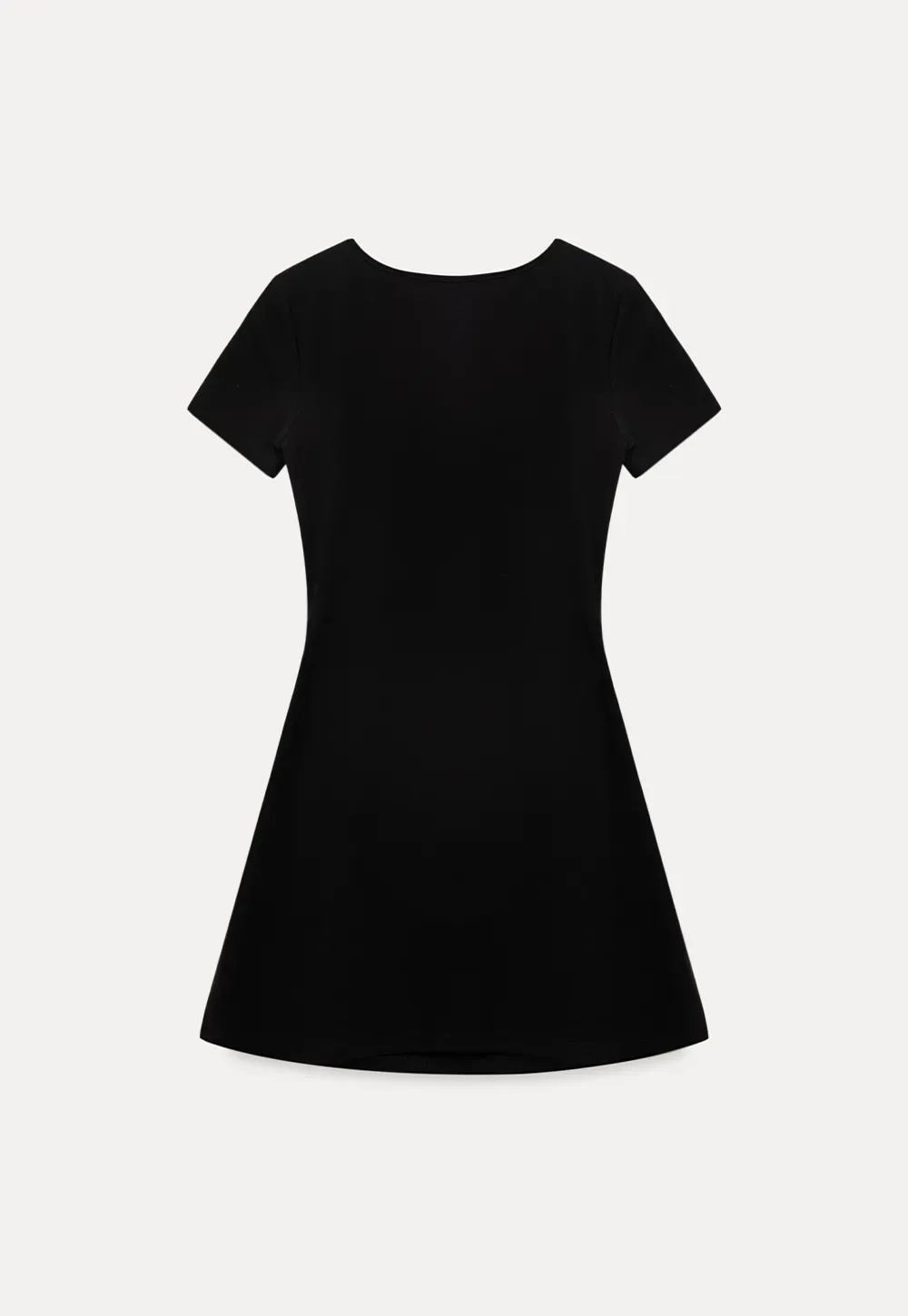 Short Sleeve Dress with Polka Dot Collar and Front Knot Detail