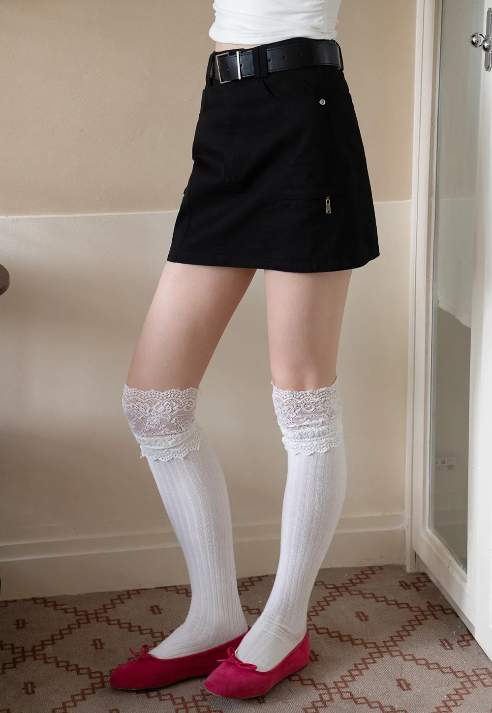 Women's High-Waist A-Line Mini Jean Skirt