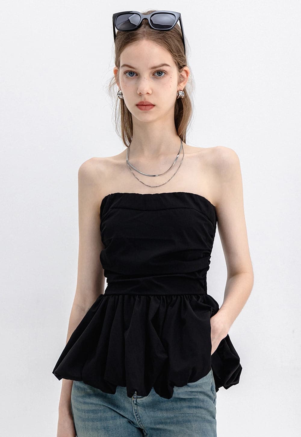 トップス Gajess bandeau rib tops offwhite Rib Knitted Bandeau Top White | NA-KD